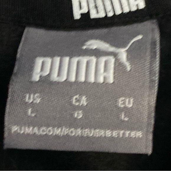 Puma Hooded Hoodie Dress Long Sleeve Black Sweater Size L Pullover Cozycore - Picture 5 of 9